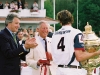 Prince Charles congratulates Luke Tomlinson, English team captain