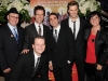 Steve Gouveia (plays Nick Massi),  Joseph Leo Bwarie (plays Frankie Valli), Andrew Rannells (plays Bob Gaudio), and Marla Dan, Jeremy Kushnier (plays Tommy DeVito)