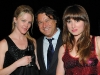 Dancers from Toronto based dance company Hit & Run Productions, Jennifer Nichols (left) and Leonie Gagne (right ) with producer Robert Lantos (centre).