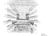“You have one chance at this, you do it in about 45 minutes, you redraw it a couple of times and then time’s up,” McKenna says of her sketch for The Royal Conservatory’s Koerner Concert Hall