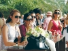Polo enthusiasts are entertained by a close competition. 