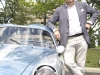 Andrea Zagato leans against Sean Collins' 1958 Fiat Abarth Zagato 750GT Corsa.