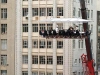 A business meeting takes flight on Dinner in the Sky’s platform. 