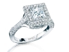 0.89-karat Princess Cut Pavé Ring.
